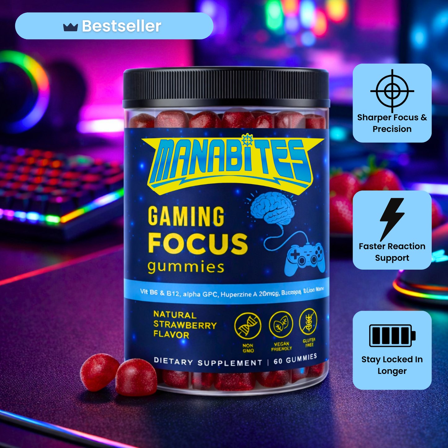 Manabites - Gaming Focus Gummies